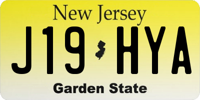 NJ license plate J19HYA