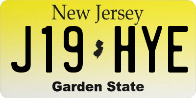 NJ license plate J19HYE