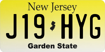 NJ license plate J19HYG