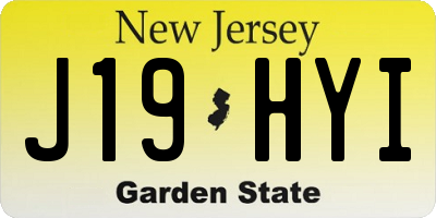 NJ license plate J19HYI