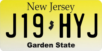 NJ license plate J19HYJ