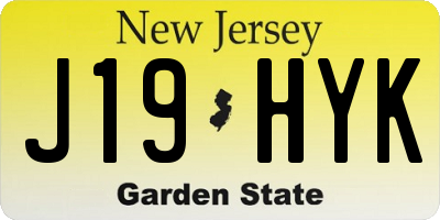 NJ license plate J19HYK