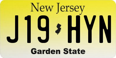 NJ license plate J19HYN