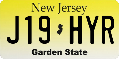 NJ license plate J19HYR