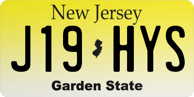 NJ license plate J19HYS