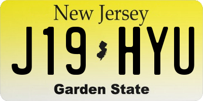 NJ license plate J19HYU