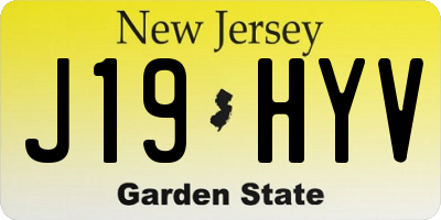 NJ license plate J19HYV
