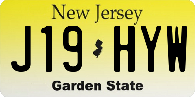 NJ license plate J19HYW