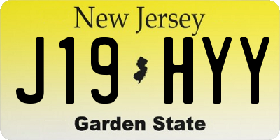 NJ license plate J19HYY