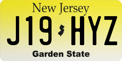 NJ license plate J19HYZ
