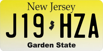 NJ license plate J19HZA
