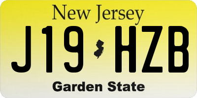 NJ license plate J19HZB