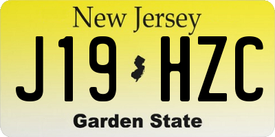 NJ license plate J19HZC