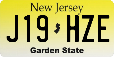 NJ license plate J19HZE