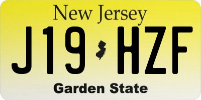 NJ license plate J19HZF