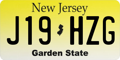 NJ license plate J19HZG