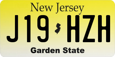 NJ license plate J19HZH