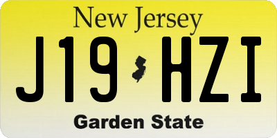 NJ license plate J19HZI