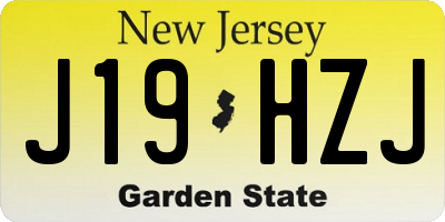 NJ license plate J19HZJ