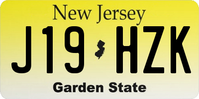 NJ license plate J19HZK