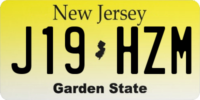 NJ license plate J19HZM