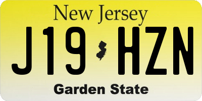 NJ license plate J19HZN