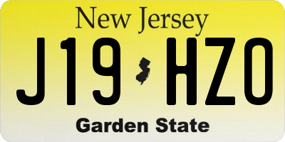 NJ license plate J19HZO