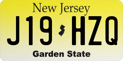 NJ license plate J19HZQ