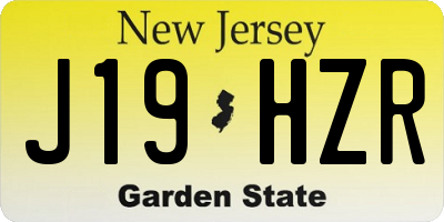 NJ license plate J19HZR