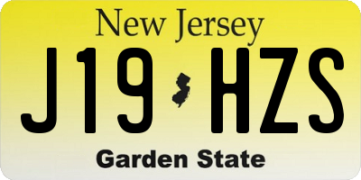 NJ license plate J19HZS