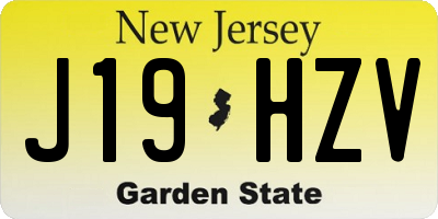 NJ license plate J19HZV