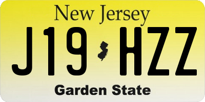 NJ license plate J19HZZ