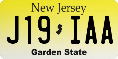 NJ license plate J19IAA
