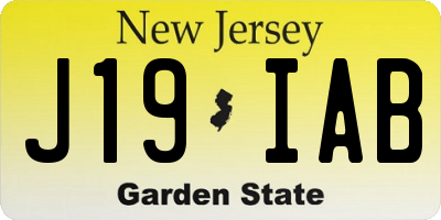 NJ license plate J19IAB