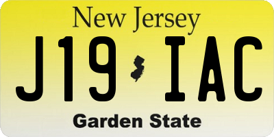 NJ license plate J19IAC