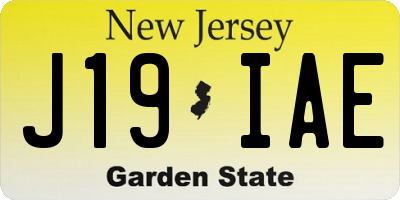 NJ license plate J19IAE