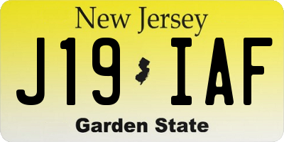 NJ license plate J19IAF