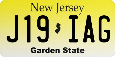 NJ license plate J19IAG