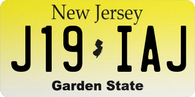 NJ license plate J19IAJ