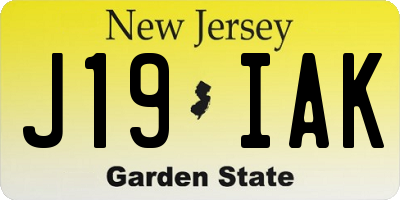 NJ license plate J19IAK