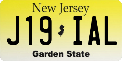 NJ license plate J19IAL