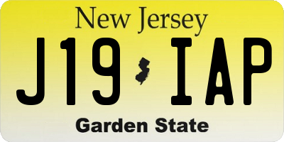 NJ license plate J19IAP