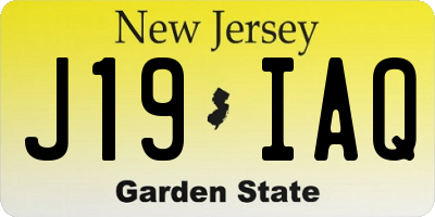 NJ license plate J19IAQ