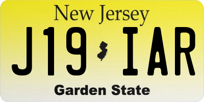 NJ license plate J19IAR