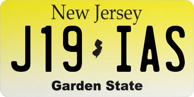 NJ license plate J19IAS