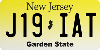 NJ license plate J19IAT