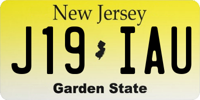 NJ license plate J19IAU