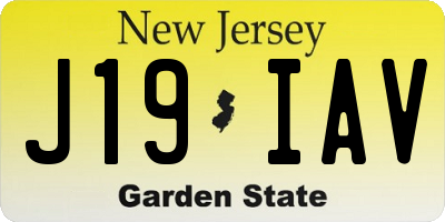 NJ license plate J19IAV