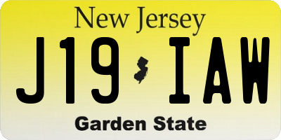 NJ license plate J19IAW