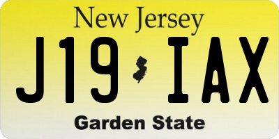 NJ license plate J19IAX